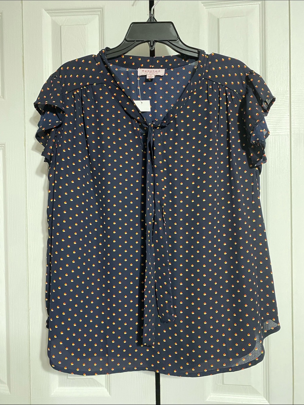 Tempted Los Angeles navy blue top shirt blouse size 1X